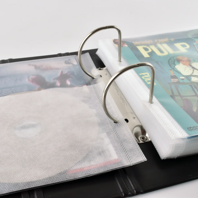 DVD Bundle, 50 Double DVD Sleeves with Felt, 2 DVD Binders