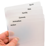 DVD Dividers with Labels with Pre-printed Film Genres