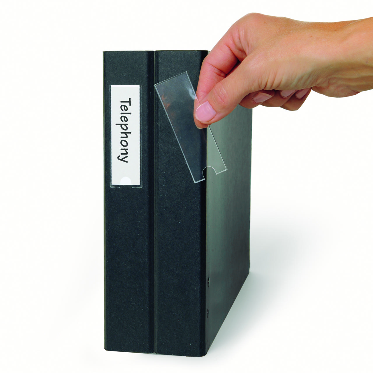 Self-adhesive Label Holder, Permanent, 25 x 102 mm, with Printable Inserts