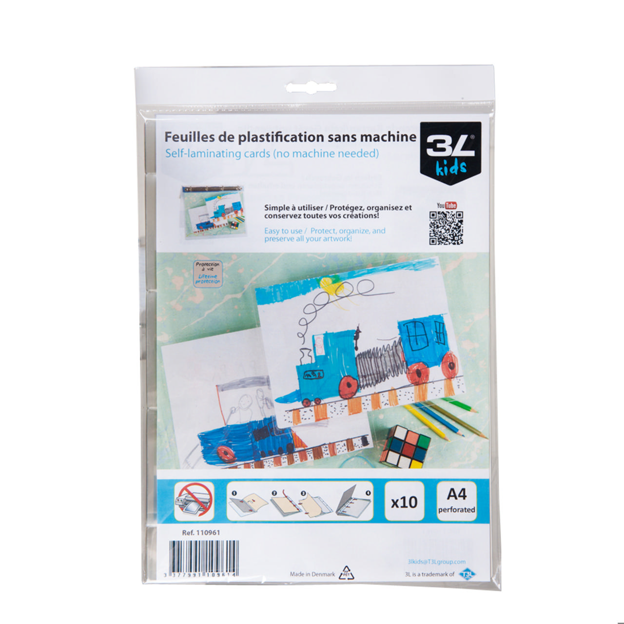 3L Kids Perforated Self-laminating Card, A4
