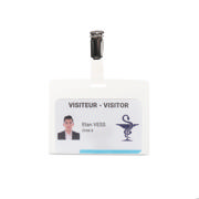 Visitor Badge Kit, PP, with Clips and Inserts, Horizontal