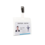 Visitor Badge Kit, PP, with Clips and Inserts, Horizontal