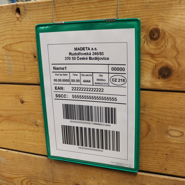 Hanging Reinforced Logistic ID Pocket, A4, Portrait, Side Loading