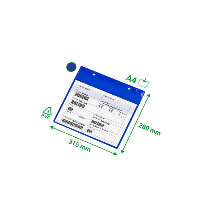 Magnetic Logistic ID Pocket, with Neodymiums and Flap, A4, Landscape