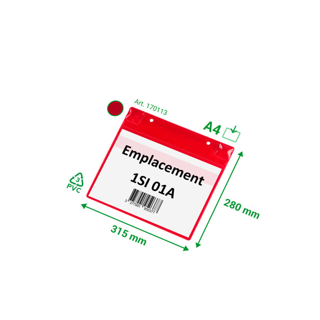 Magnetic Logistic ID Pocket, with Neodymiums and Flap, A4, Landscape