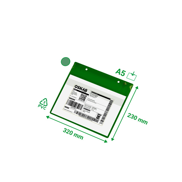 Magnetic Logistic ID Pocket, with Neodymiums and Flap, A5, Landscape