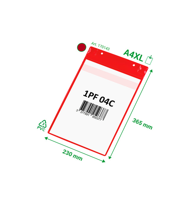 Magnetic Logistic ID Pocket, with Neodymiums and Flap, A4 XL, Portrait