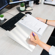 Clipboard with Flap, Aluminium, A4, Portrait