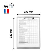 Clipboard with Flap, Aluminium, A4, Portrait
