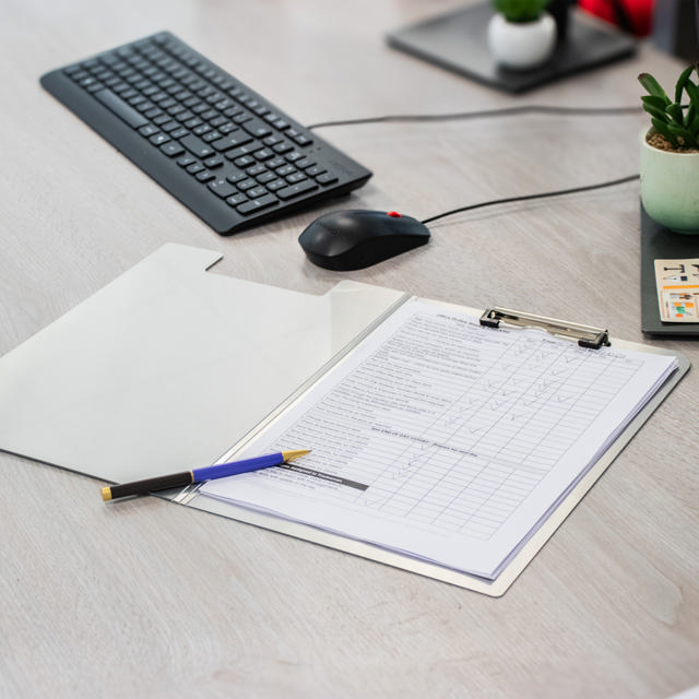 Clipboard with Flap, Aluminium, A4, Portrait