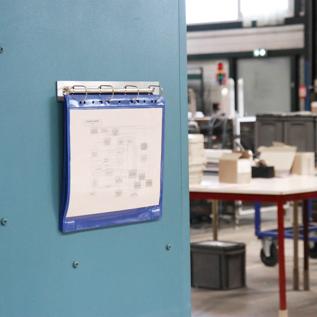 Magnetic 4-Ring Display Support, Aluminium, A4