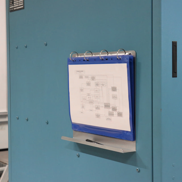 Magnetic 4-Ring Display Binder with Ledge, Aluminium, A4, Landscape