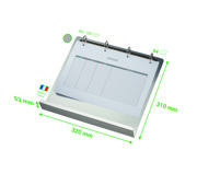 Magnetic 4-Ring Display Binder with Ledge, Aluminium, A4, Landscape