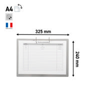 2-ring Display Binder, with Magnetic Attachment, Aluminium, A4, Landscape
