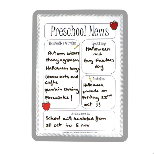 Magneto Self-adhesive Dry Erase Frame Display Pocket, Repositionable, A4