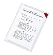 Kang Easy Clic Self-adhesive Signage Pocket, Repositionable, A4, Red Corner