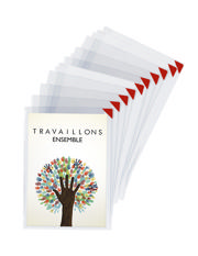 Kang Easy Clic Self-adhesive Signage Pocket, Repositionable, A4, Red Corner