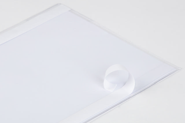Kang Easy Clic Self-adhesive Signage Pocket, Repositionable, A4, Red Corner