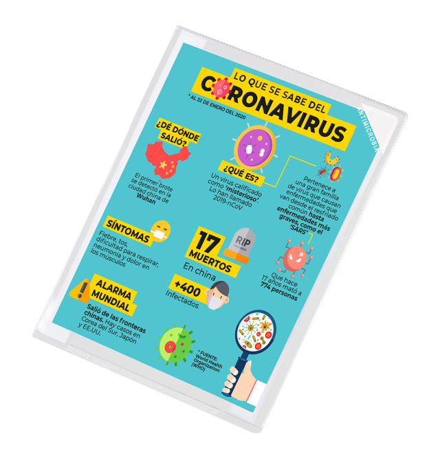 Kang Easy Clic Antimicrobial Self-adhesive Signage Pocket, Repositionable, A4