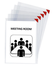 Kang Easy Clic Self-adhesive Signage Pocket, Repositionable, A4, Red Corner