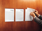 Kang Easy Clic Self-adhesive Signage Pocket, Repositionable, A4, Red Corner