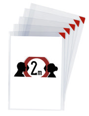 Kang Easy Clic Self-adhesive Signage Pocket, Repositionable, A4, Red Corner
