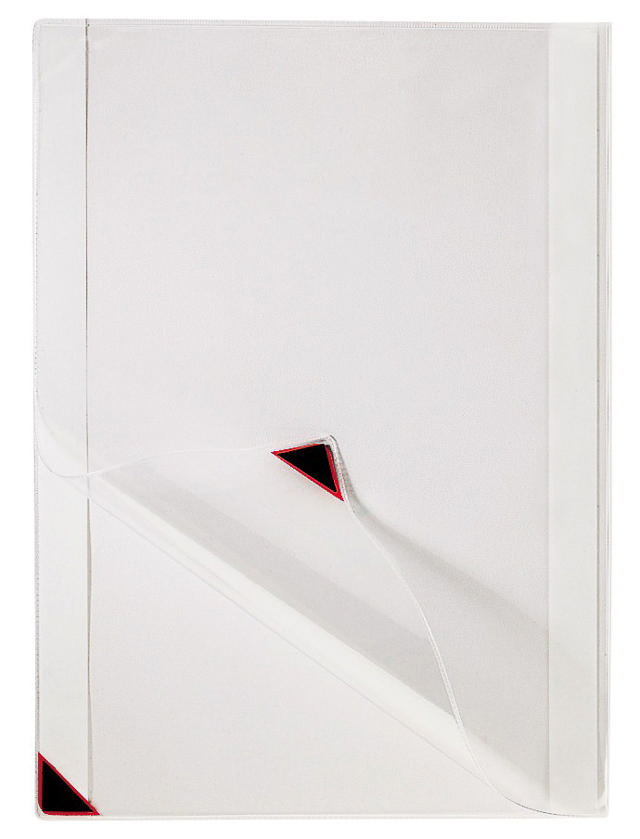 Kang Easy Clic Self-adhesive Signage Pocket, Repositionable, A4, Red Corner