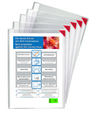 Kang Easy Clic Self-adhesive Signage Pocket, Repositionable, A4, Red Corner