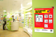 Kang Easy Clic Self-adhesive Signage Pocket, Repositionable, A4, Red Corner
