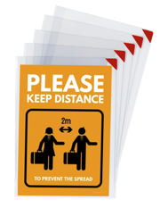 Kang Easy Clic Self-adhesive Signage Pocket, Repositionable, A4, Red Corner