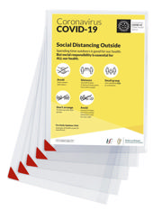Kang Easy Clic Self-adhesive Signage Pocket, Repositionable, A4, Red Corner