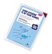 Kang Easy Clic Self-adhesive Signage Pocket, Repositionable, A4, Red Corner