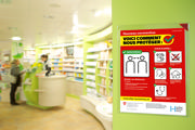 Kang Easy Clic Self-adhesive Signage Pocket, Repositionable, A4, Red Corner