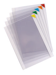 Kang Easy Clic Self-adhesive Signage Pocket, Repositionable, A4, Assorted Corners