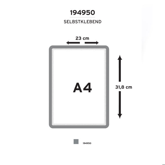Magneto Self-adhesive Frame Display Pocket, Repositionable, A4