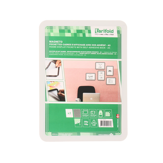 Magneto Self-adhesive Frame Display Pocket, Repositionable, A5