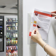Kang Easy Clic Self-adhesive Signage Pocket, Repositionable, A5, Red Corner