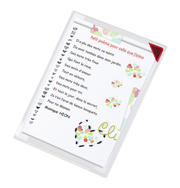 Kang Easy Clic Self-adhesive Signage Pocket, Repositionable, A5, Red Corner