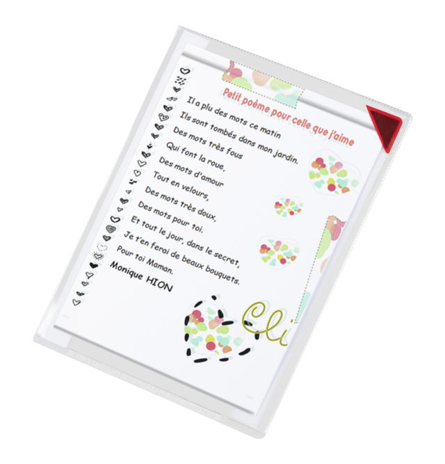 Kang Easy Clic Self-adhesive Signage Pocket, Repositionable, A5, Red Corner