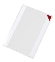 Kang Easy Clic Self-adhesive Signage Pocket, Repositionable, A5, Red Corner