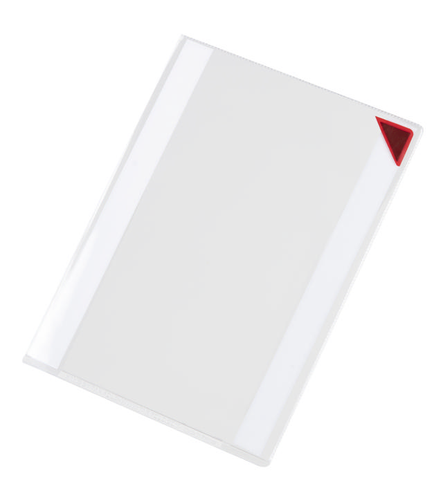 Kang Easy Clic Self-adhesive Signage Pocket, Repositionable, A5, Red Corner
