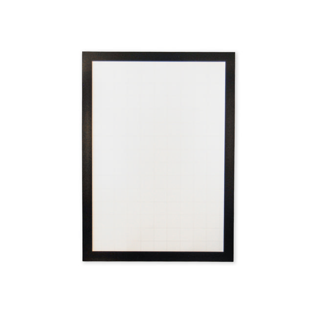 Two-panel self-adhesive wall display frame for A4 documents Black