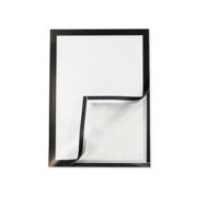 Two-panel self-adhesive wall display frame for A4 documents Black