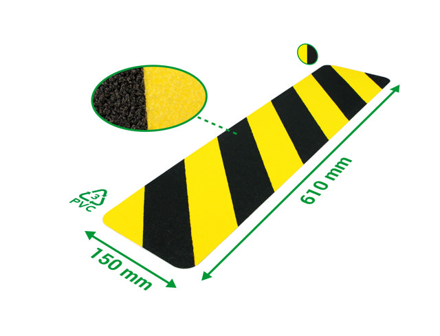 Self-adhesive Comformable Anti-slip Floor Marking Line, 610 x 150 mm