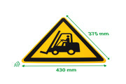 Self-adhesive safety pictogram, Caution forklifts
