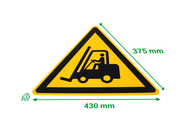 Self-adhesive safety pictogram, Caution forklifts