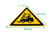 Self-adhesive safety pictogram, Caution forklifts