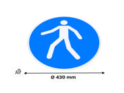 Self-adhesive safety pictogram, Use pedestrian walkway