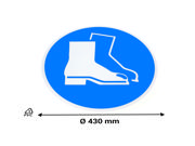 Self-adhesive safety pictogram, Wear safety footwear