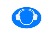 Self-adhesive safety pictogram, Wear ear protection
